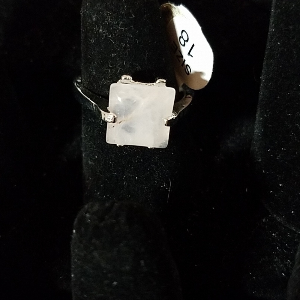 Gorgeous Stone Ring Size 8 White Marble Faux.